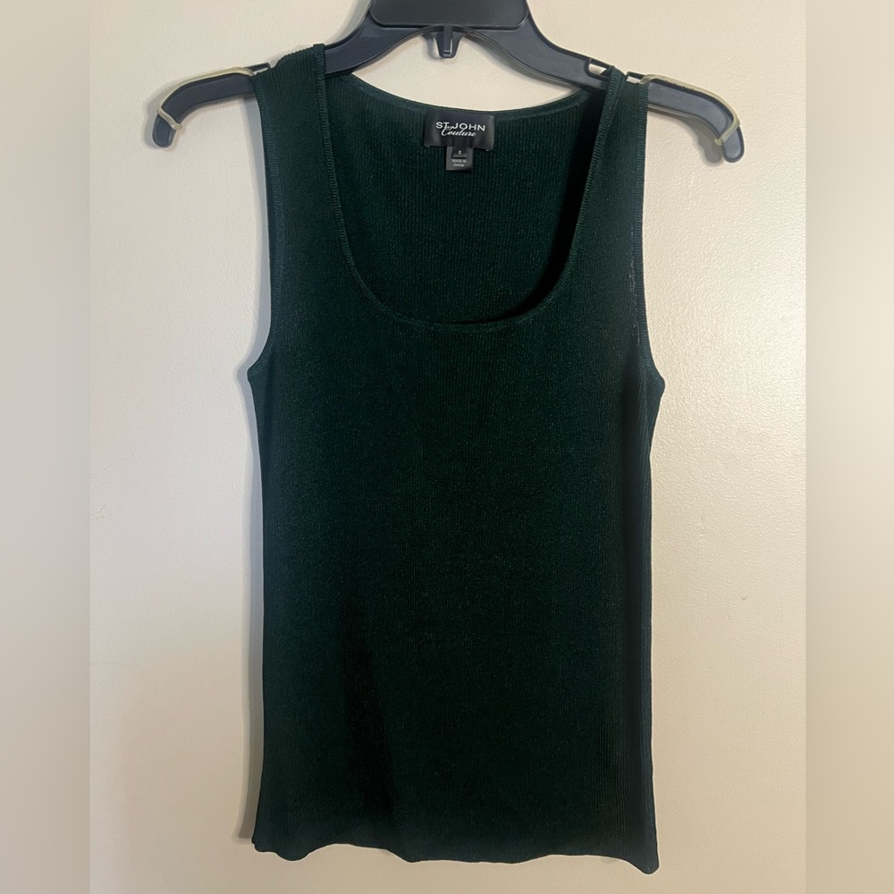 St. John S Dark Green and Metallic Tank EUC